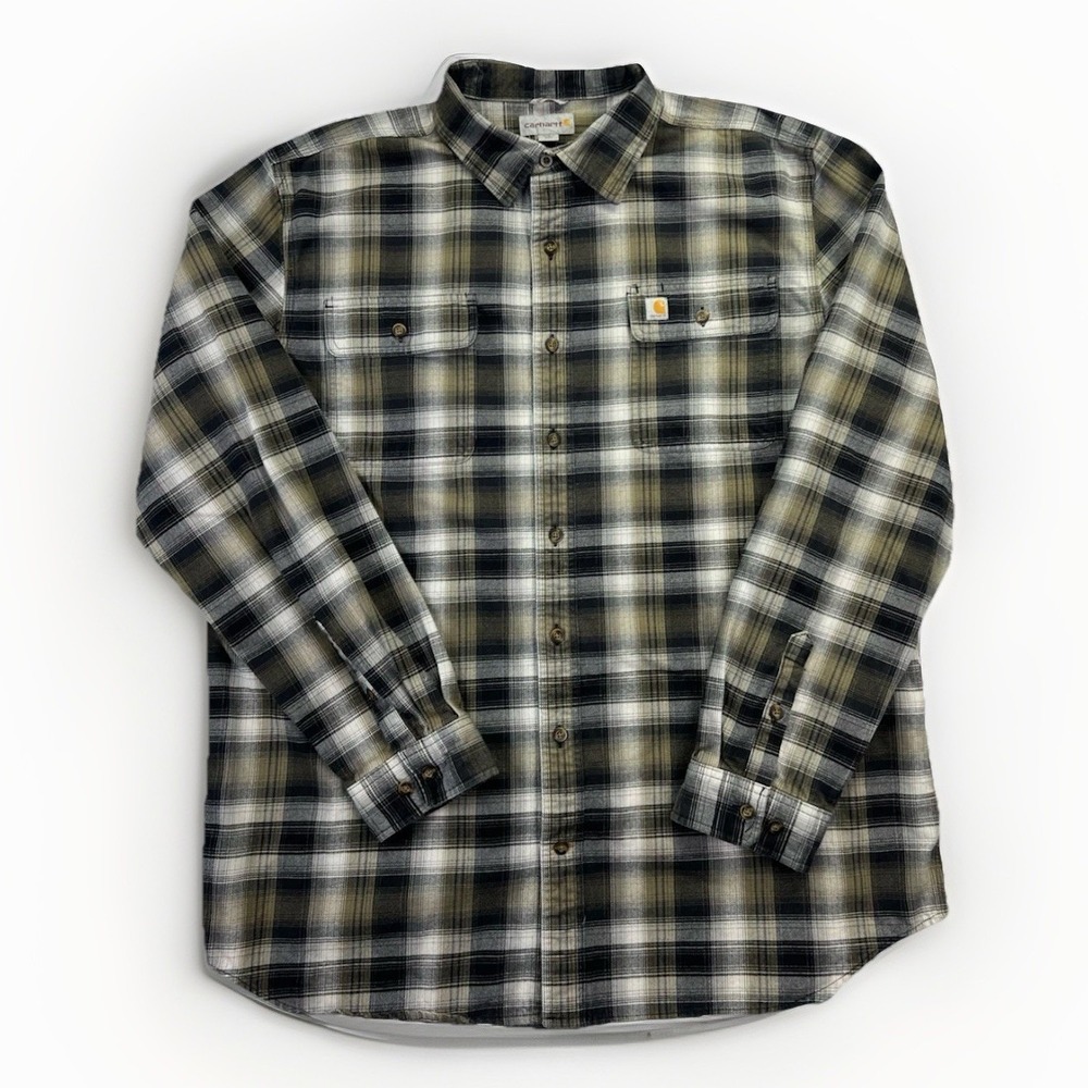 Carhartt Original Fit Plaid Flannel Shirt XL Tall Heavyweight Cotton Workwear